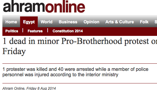 1 dead in minor Pro-Brotherhood protest on Friday