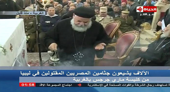 Church leaders and officials attend funeral of Copts family of Libya