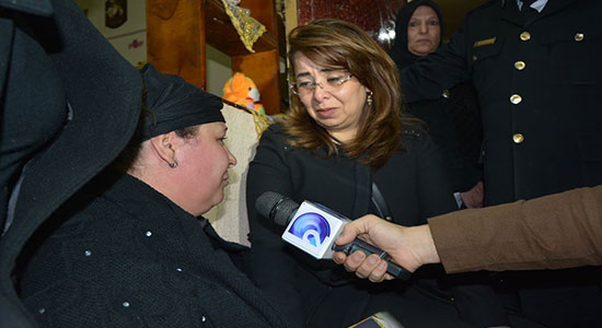 Minister of Social Solidarity visits family of Coptic child martyr Mina Maher