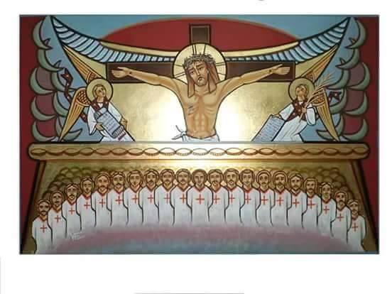 A New Coptic icon drawn to the 21 martyrs of Libya