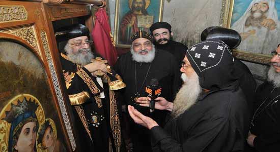 Pope Tawadros visits the mill of Pope Cyril at the 44 anniversary for his departure