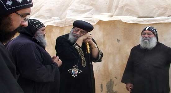 Pope visits damaged monasteries of Wadil Natroun