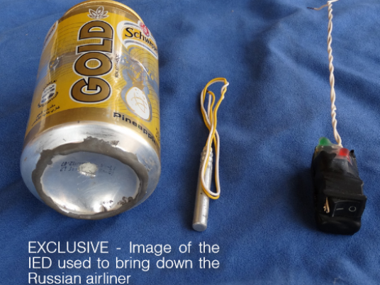 Islamic State shows photo of improvised Russian plane bomb