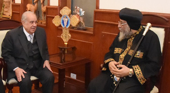 Minister of State for Legal Affairs meets with Pope Tawadros