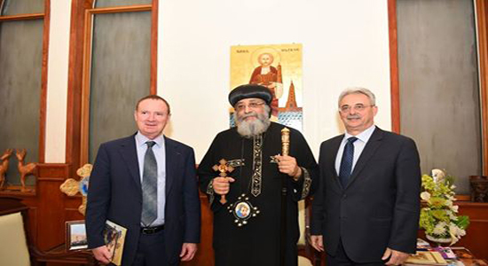 Delegation of the French Senate visits Pope Tawadros