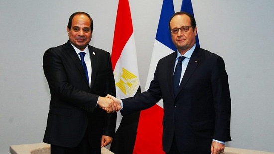 President Al-Sisi speaks with French President