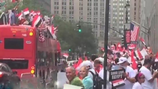 Egyptians celebrate the visit of President to New York  by Tahia Masr Bus