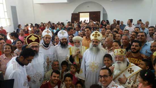 Copts celebrate the first mass at the church of St. Mary in Fayoum road