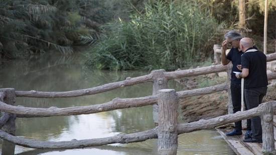 Andrea Bocelli prays at Jordan River site of Jesus’ baptism