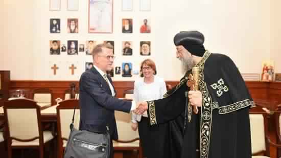 Pope Tawadros receive the Finnish Foreign Minister