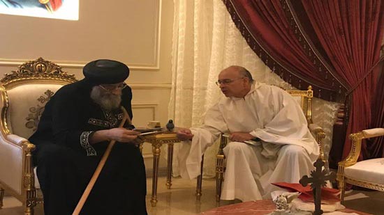 Pope Tawadros receives the monks of Tizier, southern France