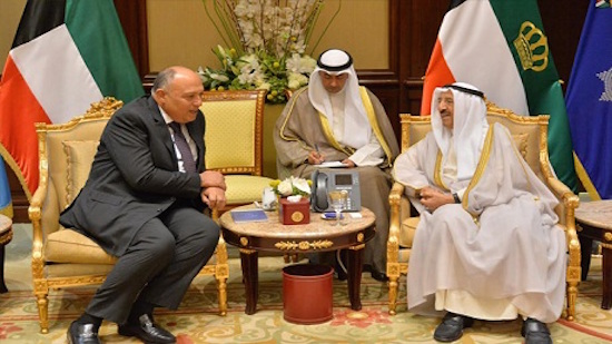 Egypts Shoukry discusses latest regional developments with Kuwaiti Emir on third stop of Arab tour