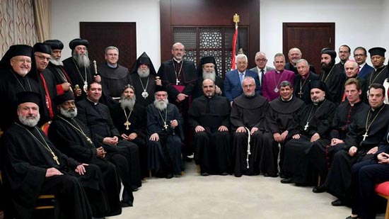Coptic Metropolitan and bishops of Jerusalem meet with Palestinian president