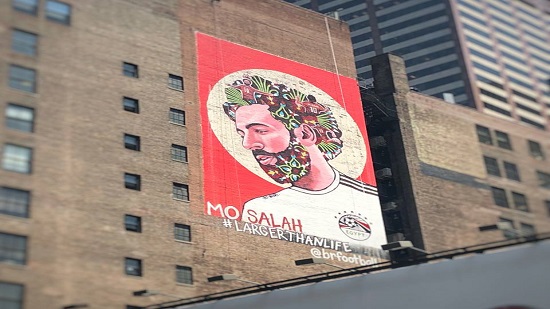 NY Times Square displays Mohamed Salah’s huge mural