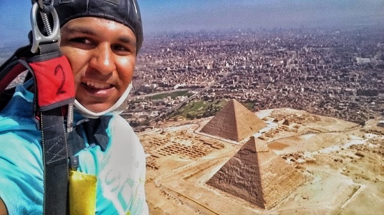 Egypt hosts first of its kind skydiving event at Giza pyramid complex