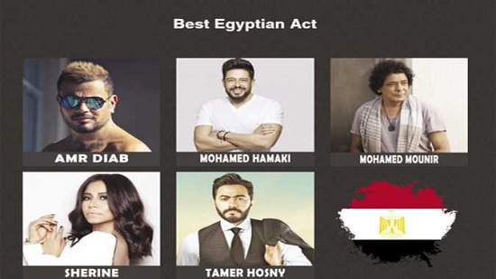 Five Egyptian stars compete for the BAMA Music Awards Best Egyptian Act