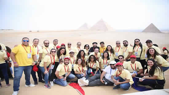 World Coptic Youth Forum participants visit the pyramids