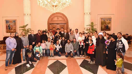 Pope Tawadros receives Families of the Martyrs of St. Samuel Monastery