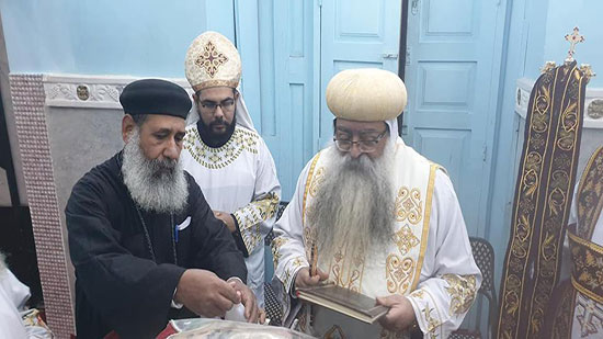 Bishop Takla inaugurates the holy vessels of Archangel Michael Church