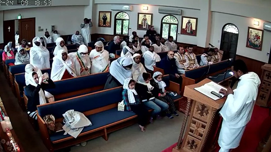 Ethiopian Christians attend Holy Mass at the Coptic Church in Japan