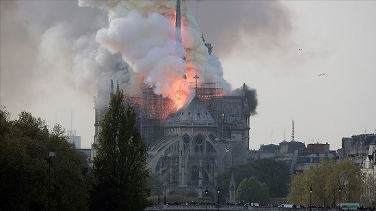 The symbol of France burning