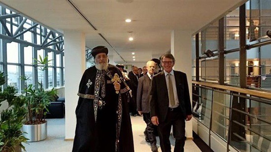 Egyptian Ambassador in Belgium receives Pope Tawadros