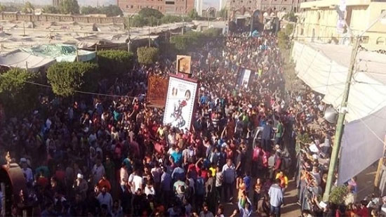 Copts attend the official celebration of St. George monastery in Rizeigat