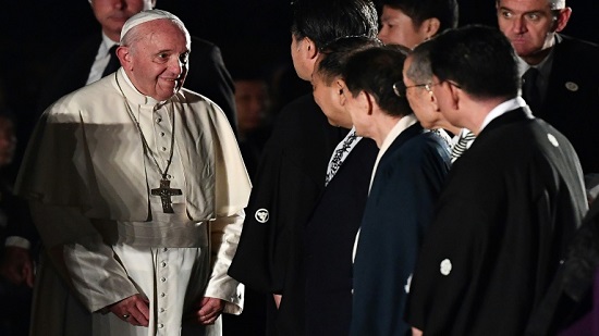 In Hiroshima pope assails crime of nuclear weapons
