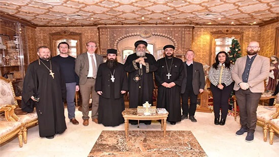 Pope Tawadros receives a delegation of St. Ignatius Theological Academy