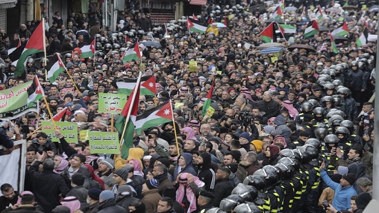 Palestinians protest Trump plan, Gaza militants fire rockets
