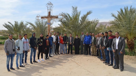 Al-Azhar University students plant trees at St. George Monastery in Qena