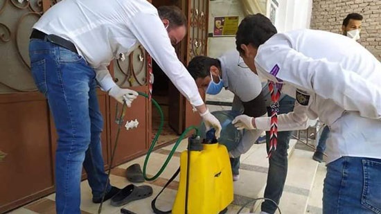 Church Scouts sterilize mosques and churches in Qena