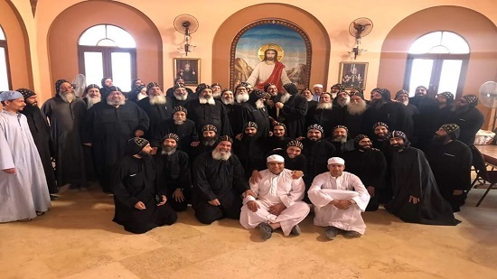 The monks of the monastery of St. Paula pray to stop the epidemic