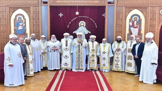 Pope Tawadros meets with representatives of the Coptic media