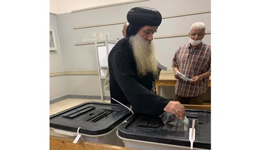 Coptic bishops cast their vote in the Parliamentary elections
