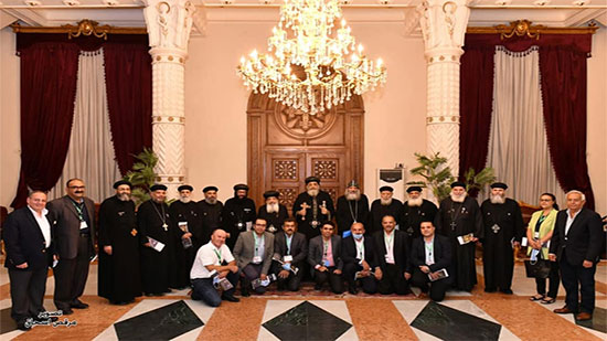 Pope Tawadros holds a meeting with the officials of the St. Simon Al-Kharraz Foundation

