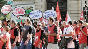 French unions strike over pension reform
