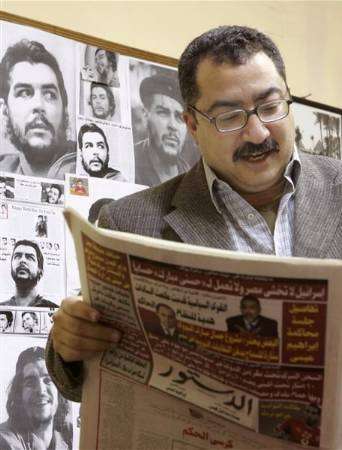 Al-Dostor journalists hold an open strike inside syndicate