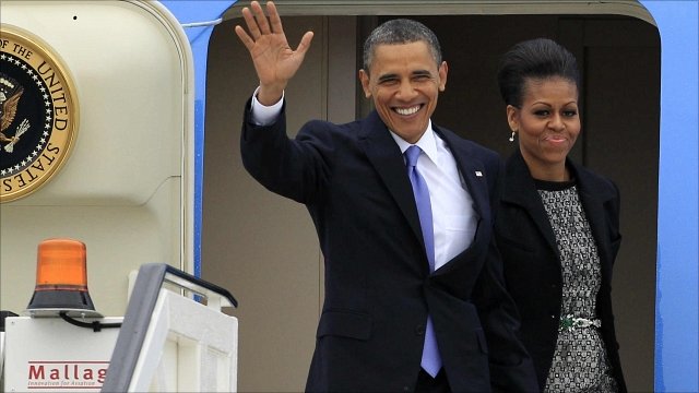 Barack Obama lands in Ireland at start of European tour

