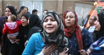 Families of Port Said victims protest in front of Police Academy