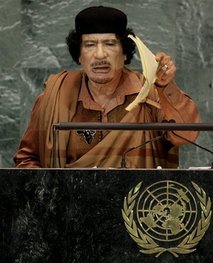 Gadhafi slams Security Council in 1st UN visit