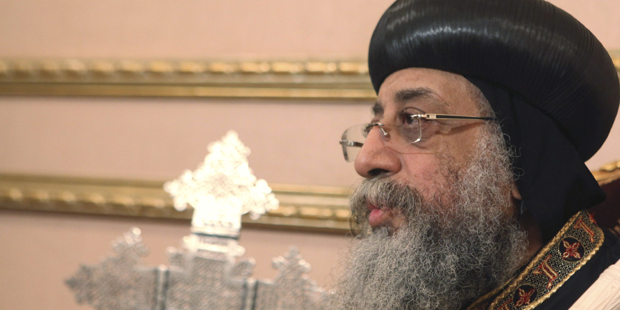 Pope Tawadros II keeps track of aftermaths of church attack