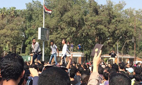 Cairo University pro-Brotherhood students protest mass death sentences