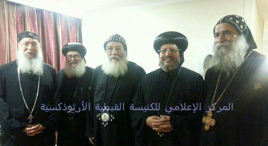 Coptic Bishops in London visiting Abba Pachomius 