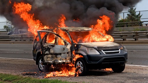 Unidentified men set car of a Coptic man on fire