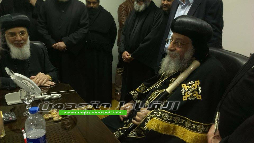 Bishop of Samalot receives Pope Tawadros 