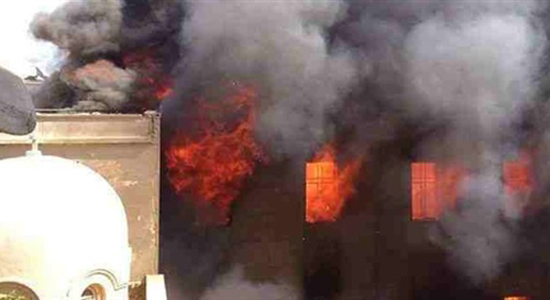 Children set material of new church on fire