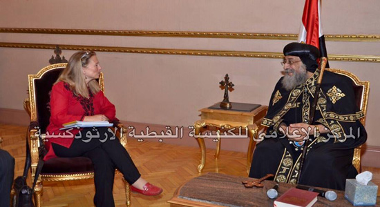 Pope Tawadros II received Ambassador of Sweden in Egypt
