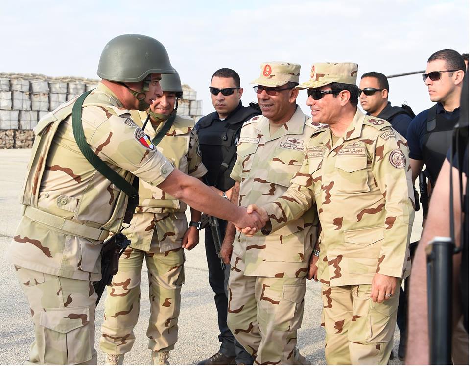 Sisi inspects North Sinai security forces, in his military uniform