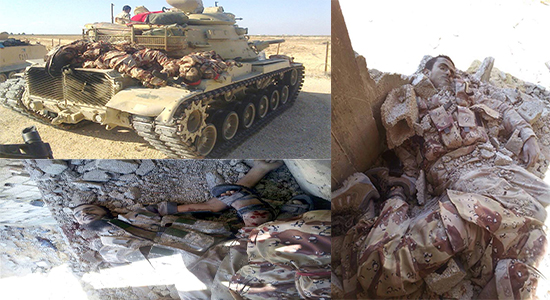 Egyptian army publish photos for bodies and remains of 241 terrorists in Sinai